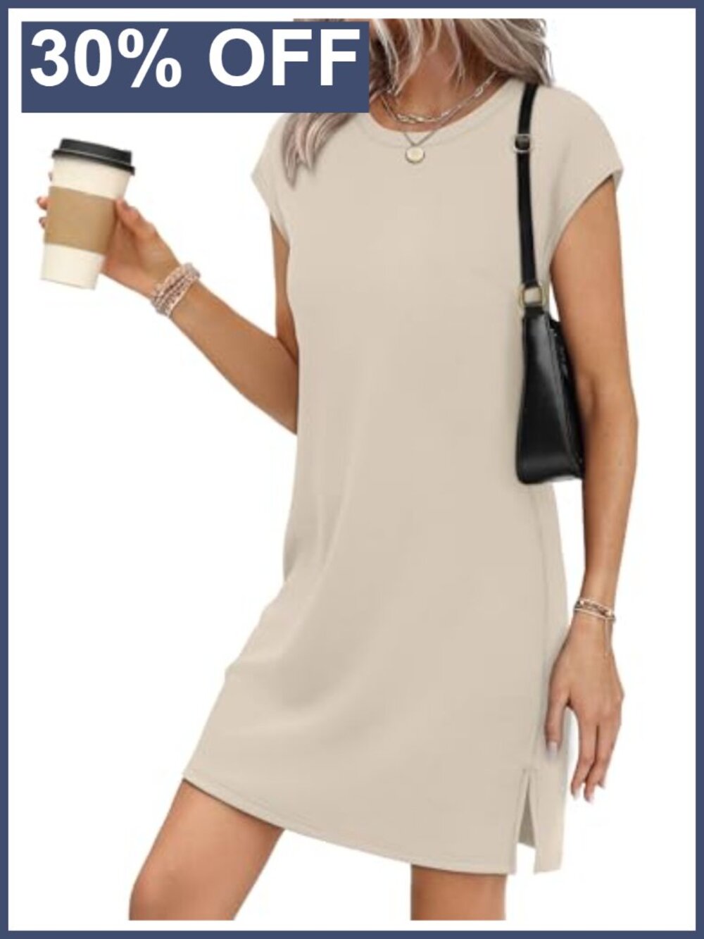 Women's Casual Cap Sleeve A-Line Sundress Vacation Outfit